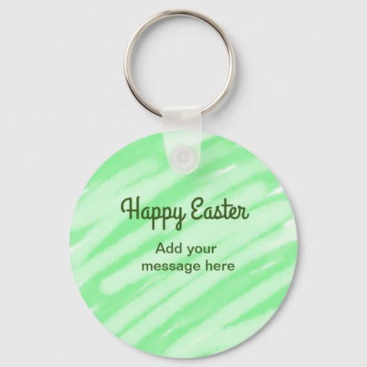 Porte-clés Aquarelle verte heureux Pâques ajouter le message (Recto)