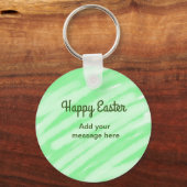Porte-clés Aquarelle verte heureux Pâques ajouter le message (Verso)
