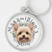 Porte-clés Aquarelle Yorkie et couronne florale (Devant)