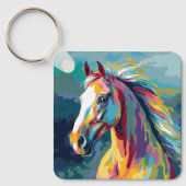 Porte-clés Aquarelles Illustration de la tête de cheval (Recto)