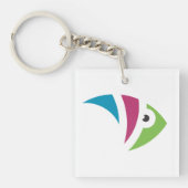 Porte-clés aquarium coloré dessin d'illustration poisson (Devant)