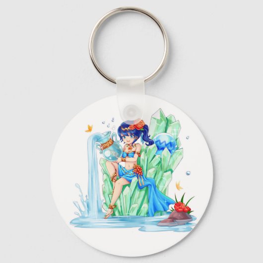 Porte-clés Aquarius, bébé janvier, porte - clé zodiaque, sign (Recto)