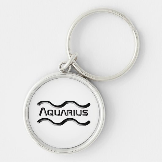 Porte-clés AQUARIUS, Conception abstraite du signe zodiaque, (Devant)