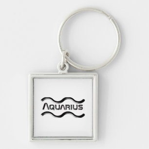 Porte-clés AQUARIUS, Conception abstraite du signe zodiaque,