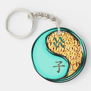 Porte-clés Aquarius et rat de feu