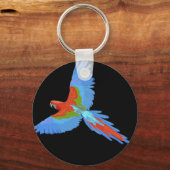 Porte-clés Ara volant bleu et rouge (Verso)