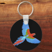 Porte-clés Ara volant bleu et rouge (Recto)