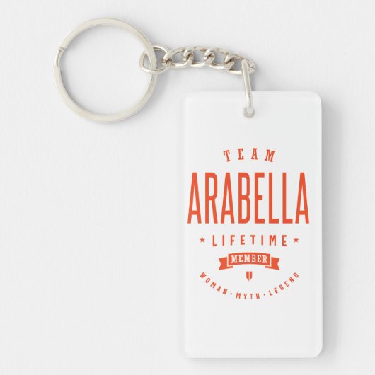 Porte-clés Arabella Nom personnalisé Cadeau Anniversaire (Devant)