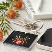 Porte-clés Araignée en vapeur noire (Devant Droit)