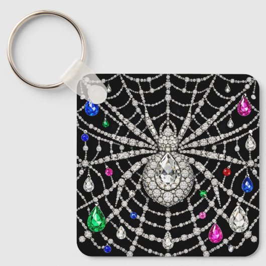 Porte-clés Araignée Glamouruse design Diamant Bijou (Recto)
