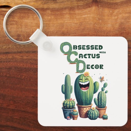 Porte-clés Araignées apaisantes d'OCD : Décor de cactus (Recto)