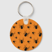 Porte-clés Araignées Halloween motif noir et orange (Verso)