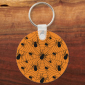 Porte-clés Araignées Halloween motif noir et orange (Verso)
