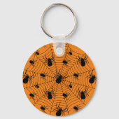 Porte-clés Araignées Halloween motif noir et orange (Verso)