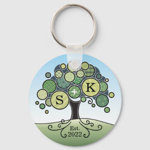 Porte-clés Arborescence du Motif de Mariage de recherche d'é
