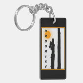 Porte-clés Arboriste : Montée du soleil silhouette grimpeur (Devant gauche)