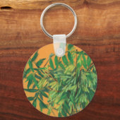 Porte-clés Arbre à cendres, Feuille vert Art Floral Peinture (Recto)