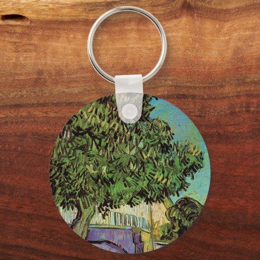 Porte-clés Arbre à châtaignes en fleurs par Vincent van Gogh (Verso)