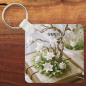 Porte-clés Arbre à fleurs croissant à partir d'un livre perso (Recto)
