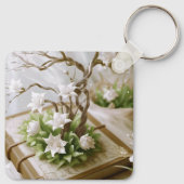 Porte-clés Arbre à fleurs croissant à partir d'un livre perso (Dos)