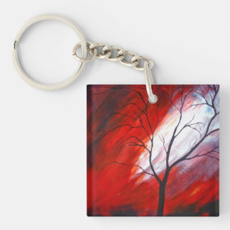 Porte-clés Arbre Abstrait et ciel rouge