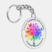 Porte-clés Arbre arc-en-ciel Autisme (Devant gauche)