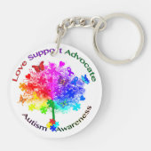 Porte-clés Arbre arc-en-ciel Autisme (Dos)