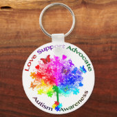 Porte-clés Arbre arc-en-ciel Autisme (Recto)