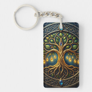Porte-clés Arbre céleste de lumière Arbre de vie celtique dor