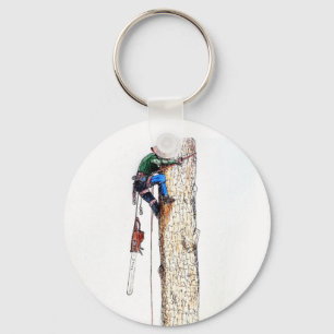 Porte-clés Arbre chirurgien Arboriste Chainsaw Cercle clé