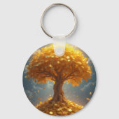 Porte-clés arbre d'argent doré pièces d'or (Recto)