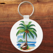 Porte-clés Arbre de coco île tropicale (Recto)