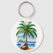 Porte-clés Arbre de coco île tropicale (Verso)