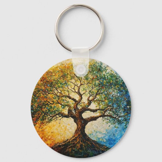 Porte-clés Arbre de connaissances - Peinture à l'huile (Recto)