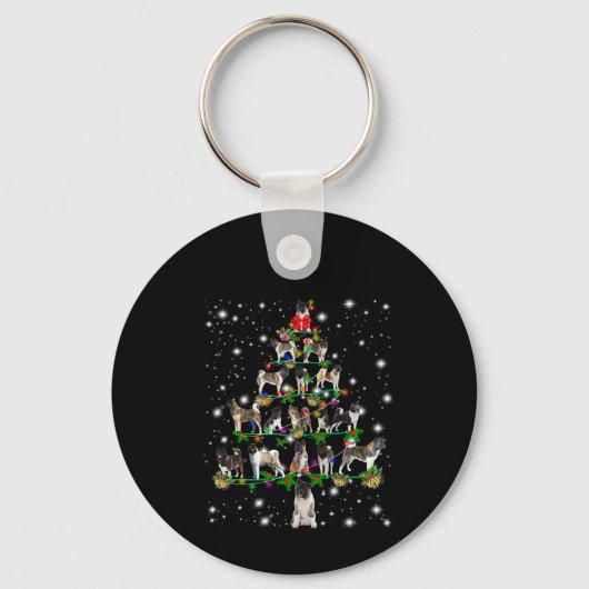 Porte-clés Arbre De Noël Akita Couvert De Flashli (Recto)