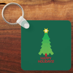 Porte-clés arbre de Noël avec étoile brillante