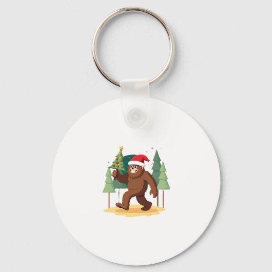 Porte-clés Arbre de Noël Bigfoot Chapeau de Noël (4) (Recto)