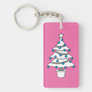 Porte-clés Arbre de Noël blanc