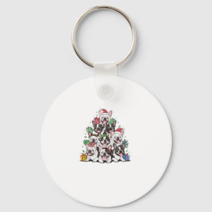 Porte-clés Arbre de Noël Bulldogs français French Bule frança