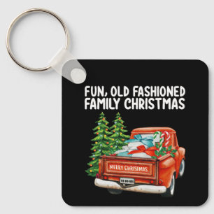 Porte-clés Arbre de Noël camion familial amusant à l'ancienne