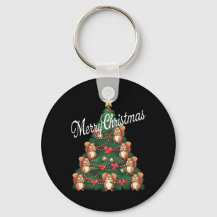 Porte-clés Arbre de Noël des écureuils Xmas Arbre de Noël des