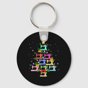 Porte-clés Arbre de Noël drôle de couture Ornement de Noël po