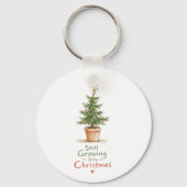 Porte-clés Arbre de Noël en pot à l'aquarelle (Verso)
