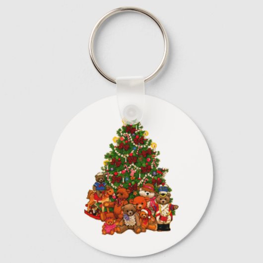 Porte-clés Arbre de Noël et Nounours (Recto)