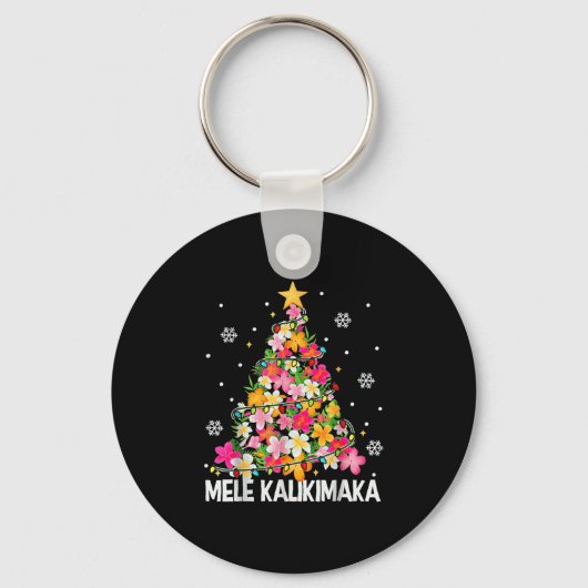 Porte-clés Arbre de Noël Floral hawaïen Mele Kalikimaka Tro (Recto)