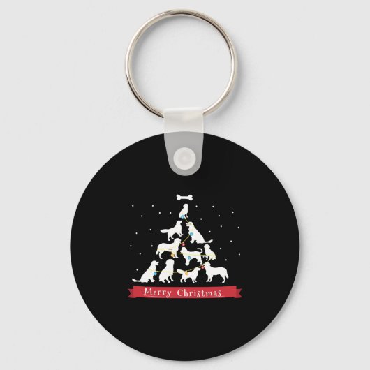 Porte-clés Arbre de Noël Golden Retriever (Recto)