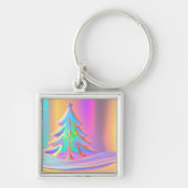 Porte-clés Arbre de Noël Iridescente (Devant)