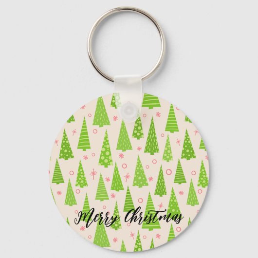 Porte-clés Arbre de Noël joliment décoré (Recto)