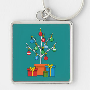 Porte-clés Arbre de Noël minimal avec présentation