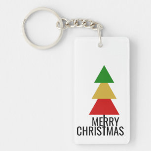 PORTE-CLÉS ARBRE DE NOËL MODERNE MERRY XMAS CADEAU DE TEXTE P